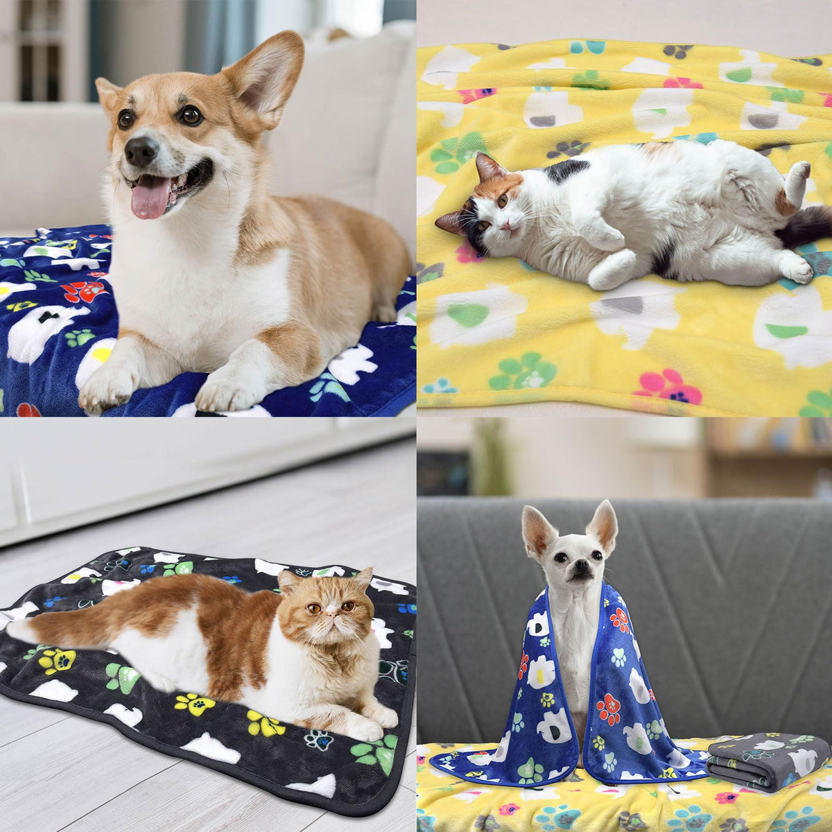 Rezutan Dog Blankets for Large Dogs, Dog Cat Flannel Blankets Washable