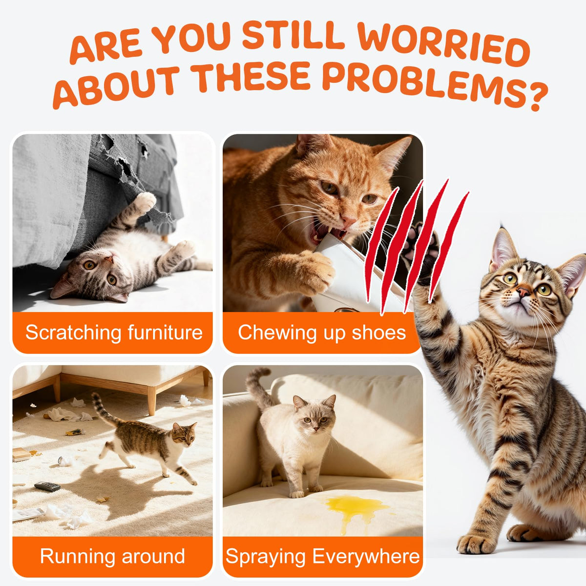 Anowbo Cat Deterrent Spray - Cat Deterrent for Furniture Protection, Cat Repellent Indoor and Outdoor