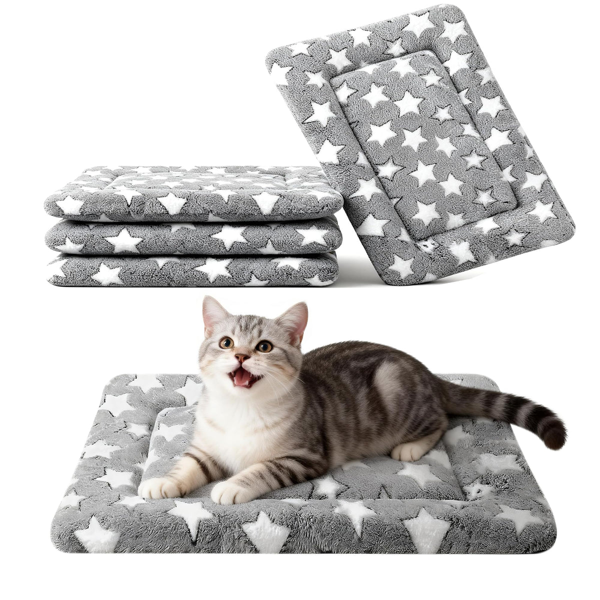 Fogkiss Reversible Dog Mat for Pet Comfort - Soft Bed Pads with Dual-Sided Design for All Seasons - Durable, Machine Washable for Crates, Travel, and Home