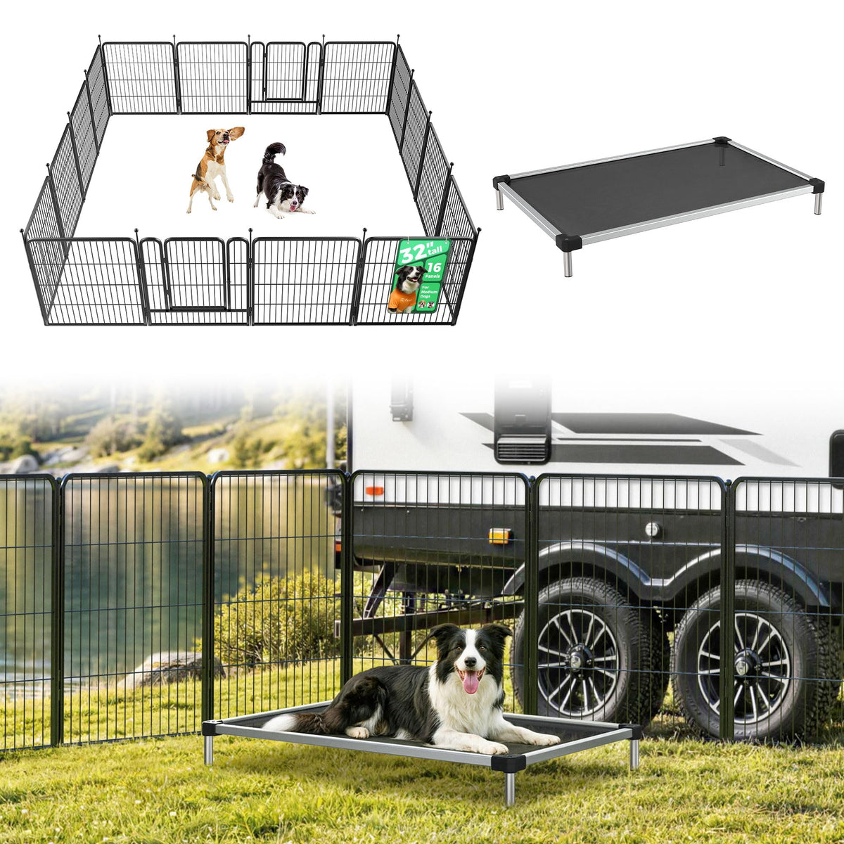 FXW Rollick Dog Playpen, Indoor, Yard & RV Camping