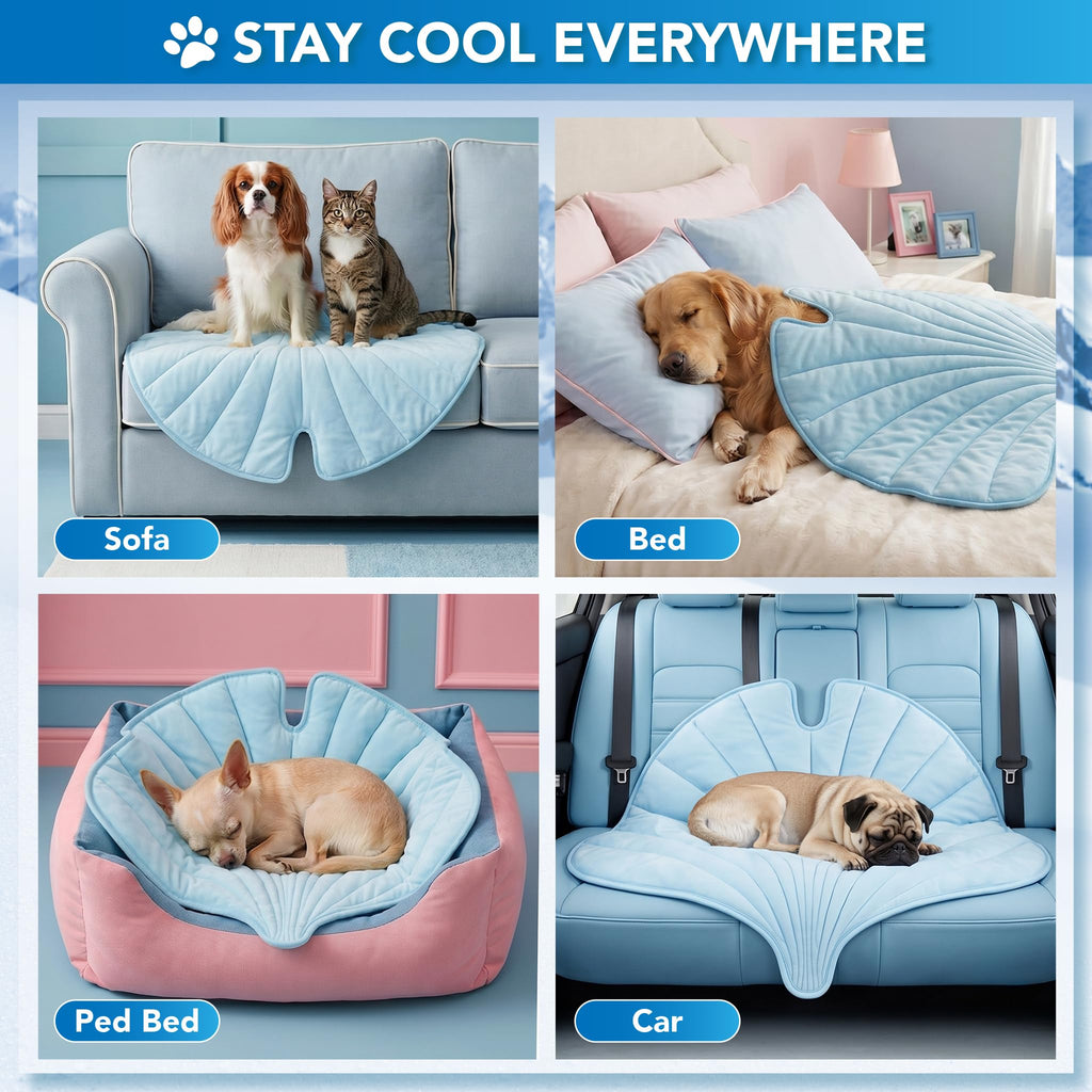 PetAmi Dog Cooling Mat Reversible Fleece All Season Blanket for Pet Cat