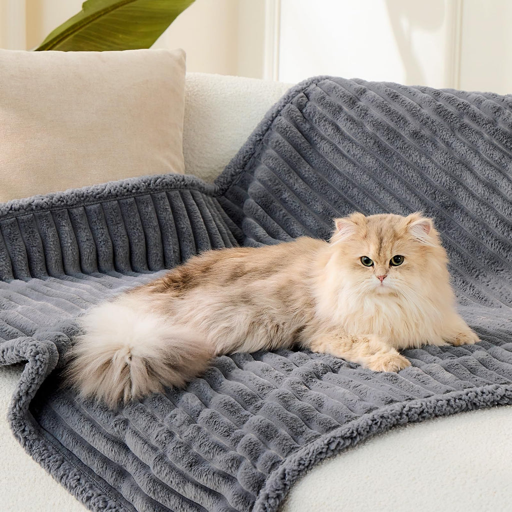 Qeils Waterproof Cat Blanket, Soft Pet Blanket for Sofa Couch