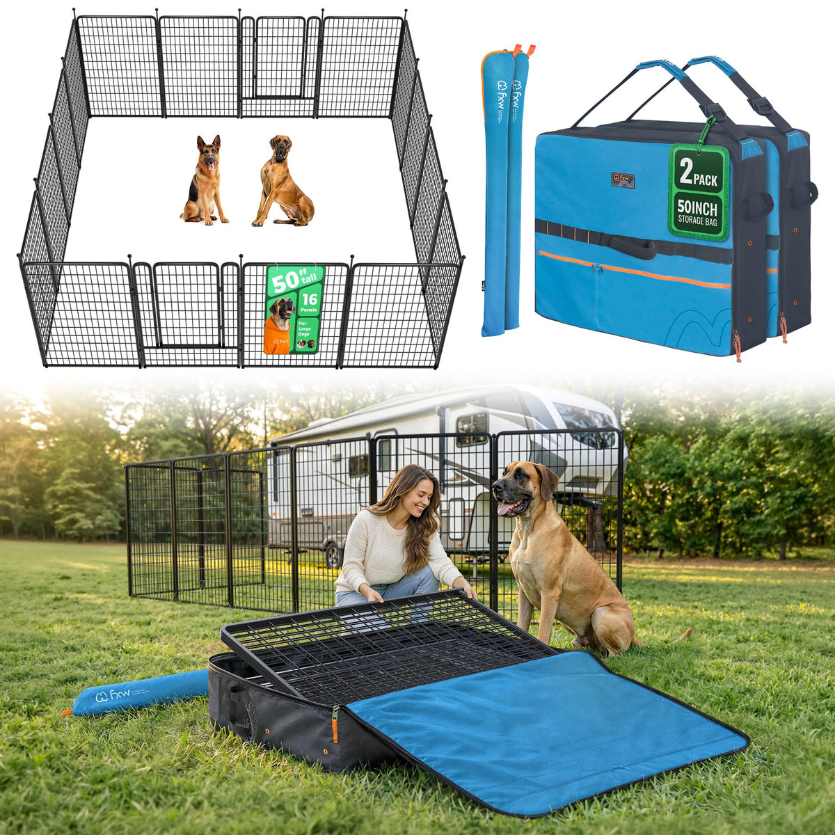 FXW Rollick Dog Playpen, Indoor, Yard & RV Camping