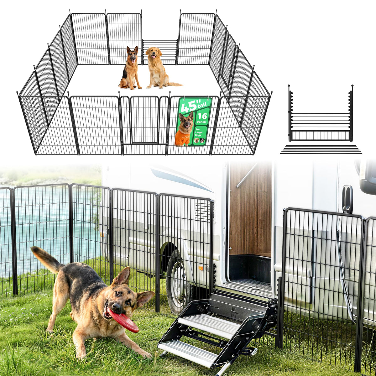 FXW Rollick Dog Playpen, Indoor, Yard & RV Camping