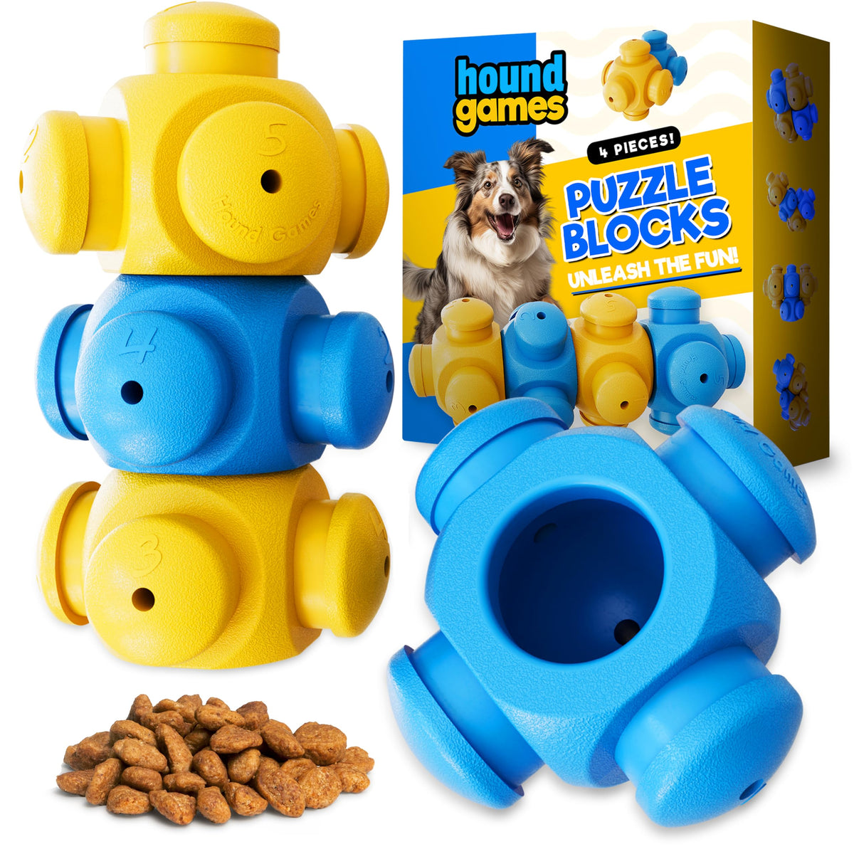 HOUNDGAMES Dog Puzzle Toy, Interactive Dog Toys, Dog Enrichment Toys, Treat Dispensers, Dog Toys to Keep Them Busy, Dog Games, Interactive Dog Toys for Boredom