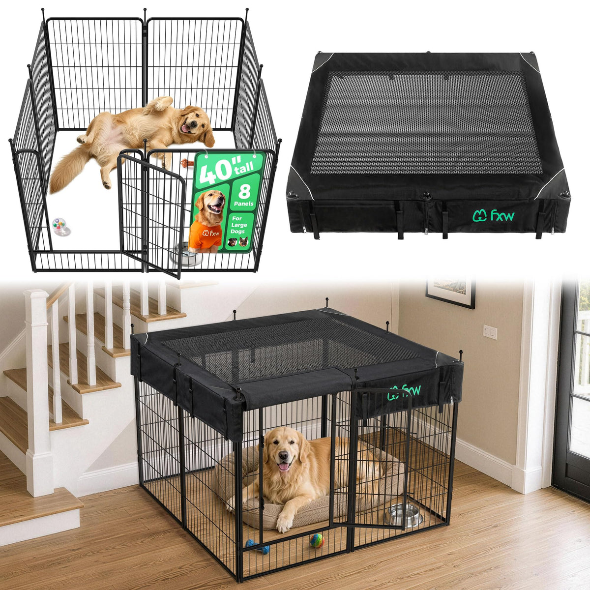 FXW Rollick Dog Playpen, Indoor, Yard & RV Camping