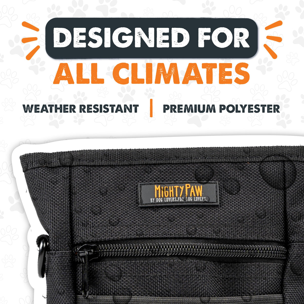Mighty Paw Dog Treat Pouch 2.0 | Pet Training Hands-Free Snack Bag w/Strap. Holds 2 Cups Kibble, Poop Bags, Phone & Keys. Magnetic Clasp & Waist Belt Clip. Includes 1 Roll Of Poop Bags