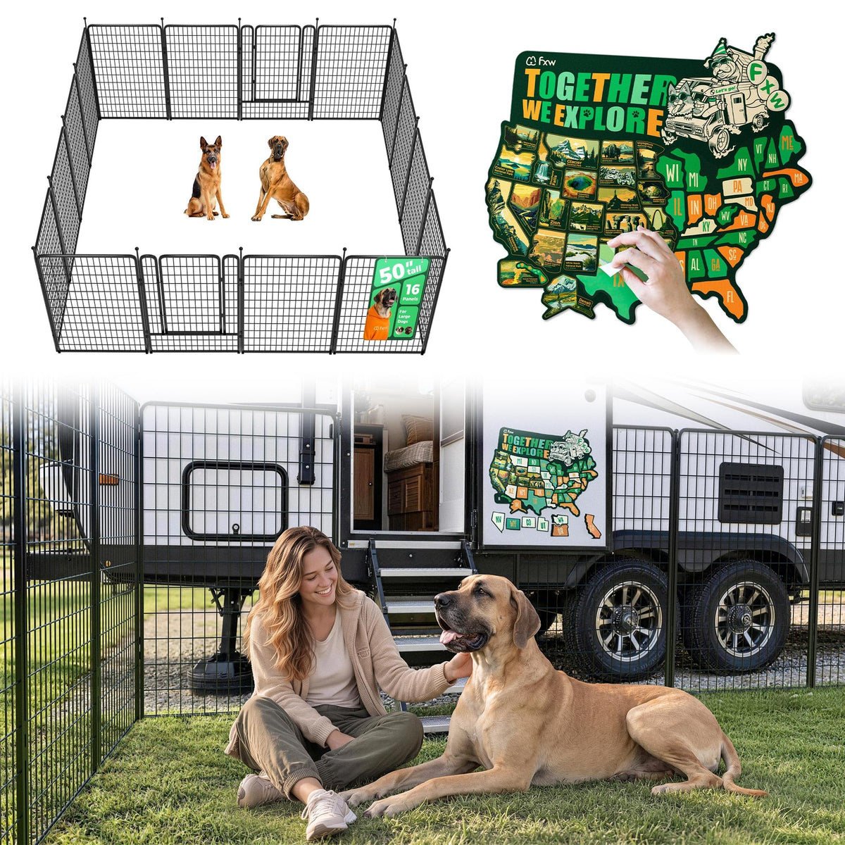 FXW Rollick Dog Playpen, Indoor, Yard & RV Camping