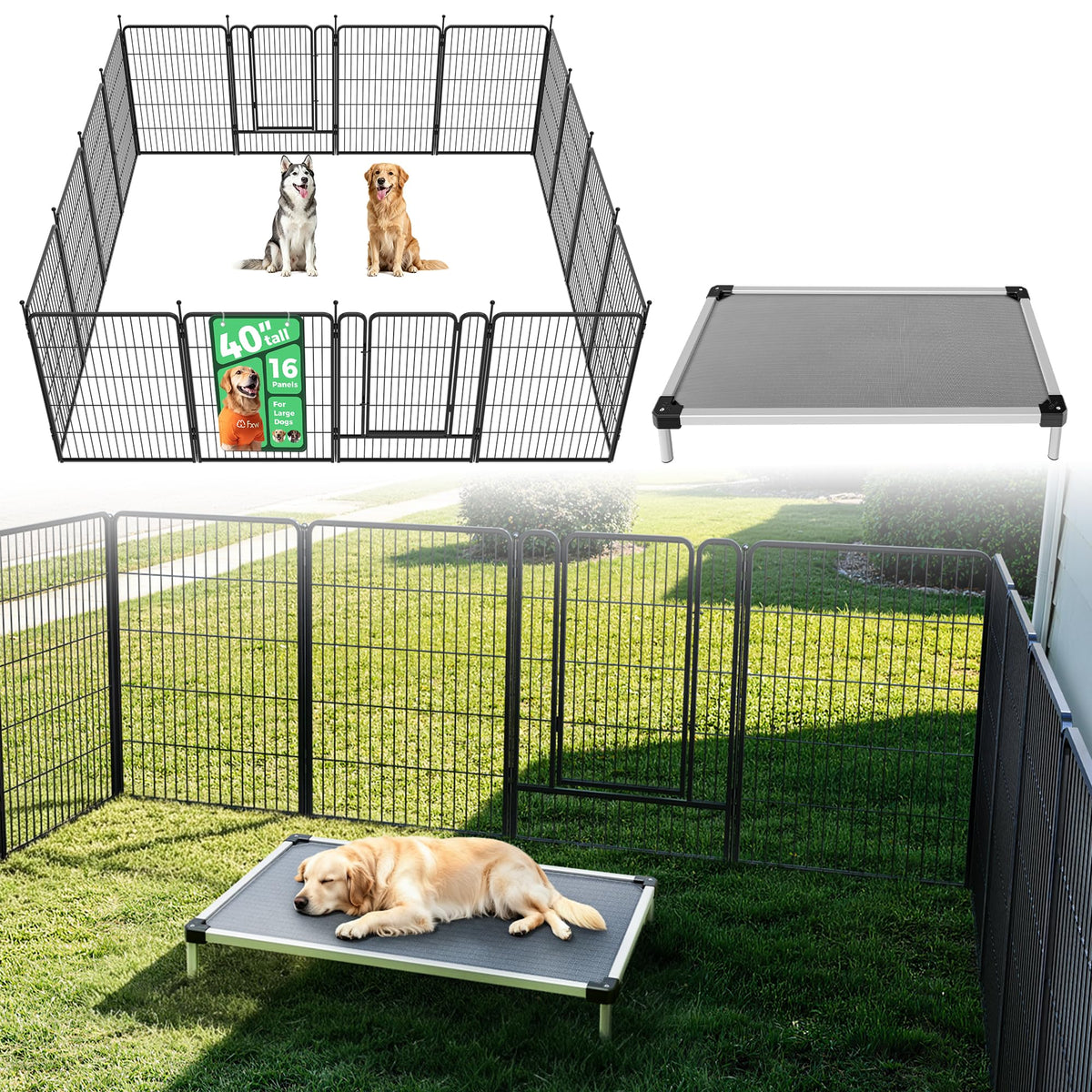 FXW Rollick Dog Playpen, Indoor, Yard & RV Camping
